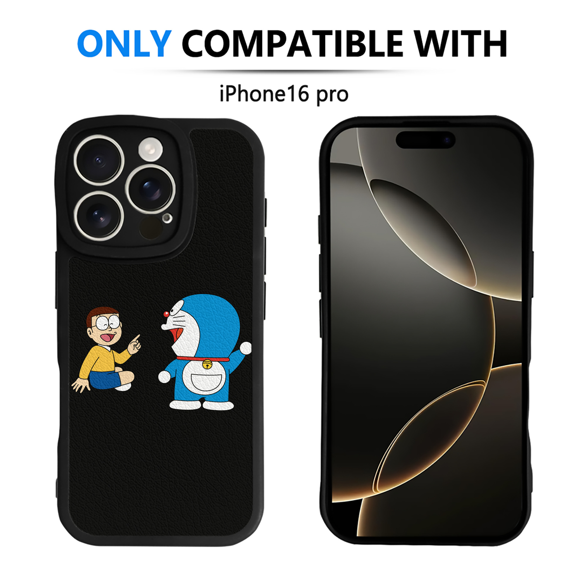 （画像用） ドラえもん Doraemon 【iPhone 16シリーズ対応】シリコンスマホケース（レザー調） 材質：シリコン